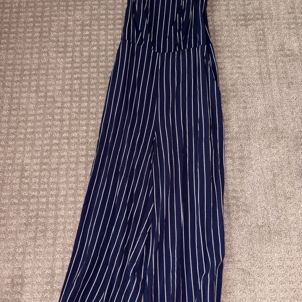 Navy Striped Jumpsuit